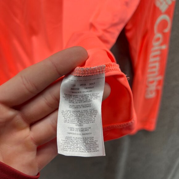 Columbia Shirt Women Large Orange Crewneck Long Sleeve Rapid Creek Sportswear - Picture 12 of 12